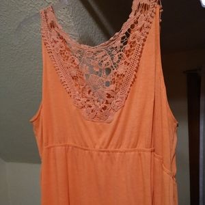 Orange Crochet Back Tank Maxi Dress 3XL